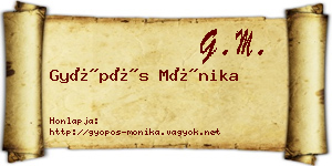 Gyöpös Mónika névjegykártya